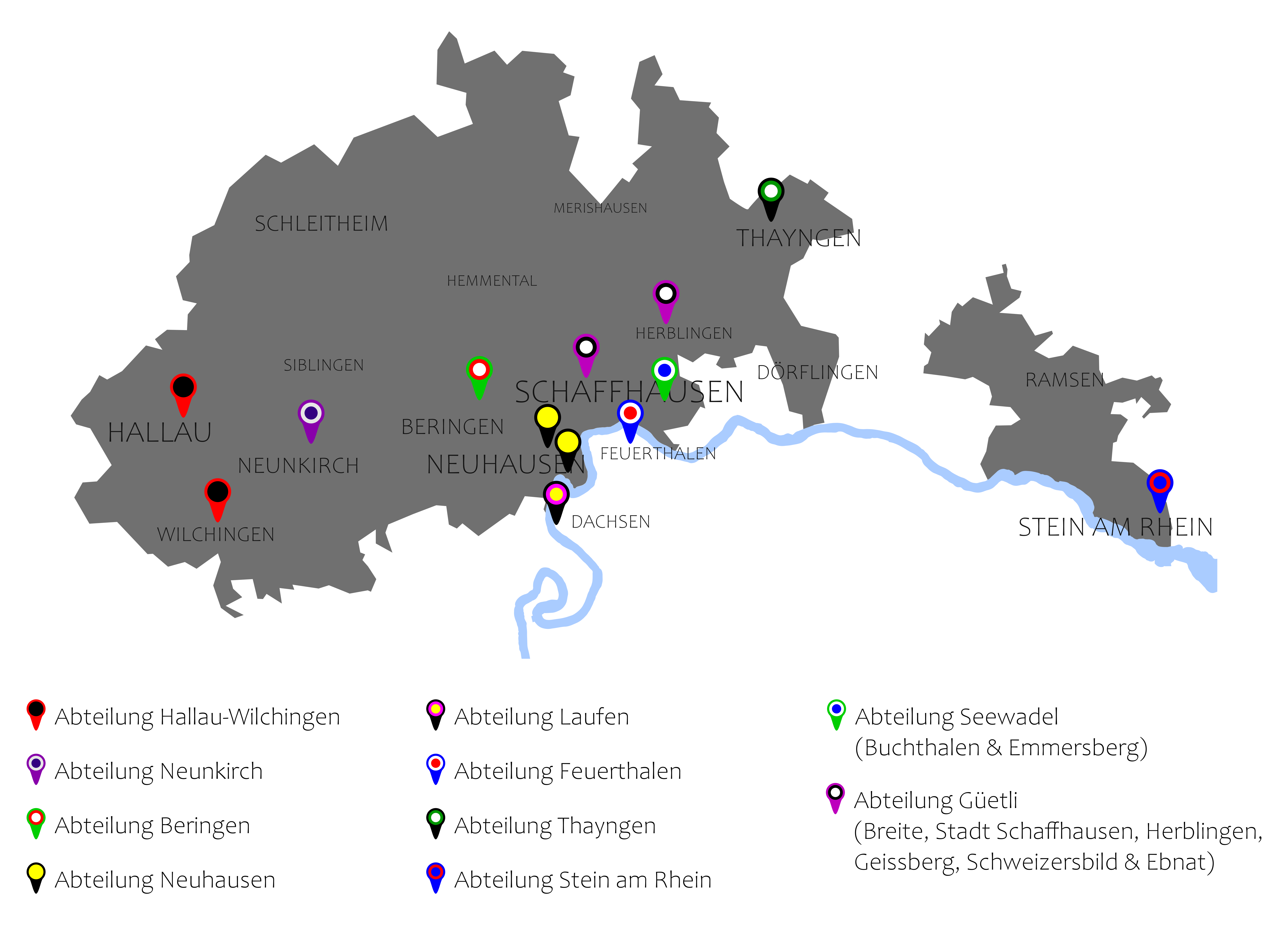 Karte Pfadi im Kanton